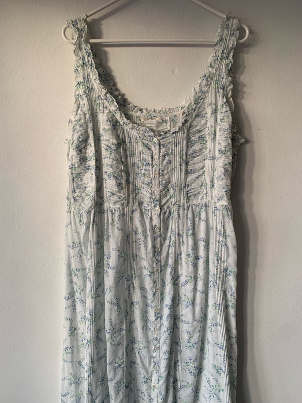 Doen Claribelle Cotton Ruffle Sleeveless Midi Maxi Dress Blanc Bluebell Ballad - Picture 10 of 16